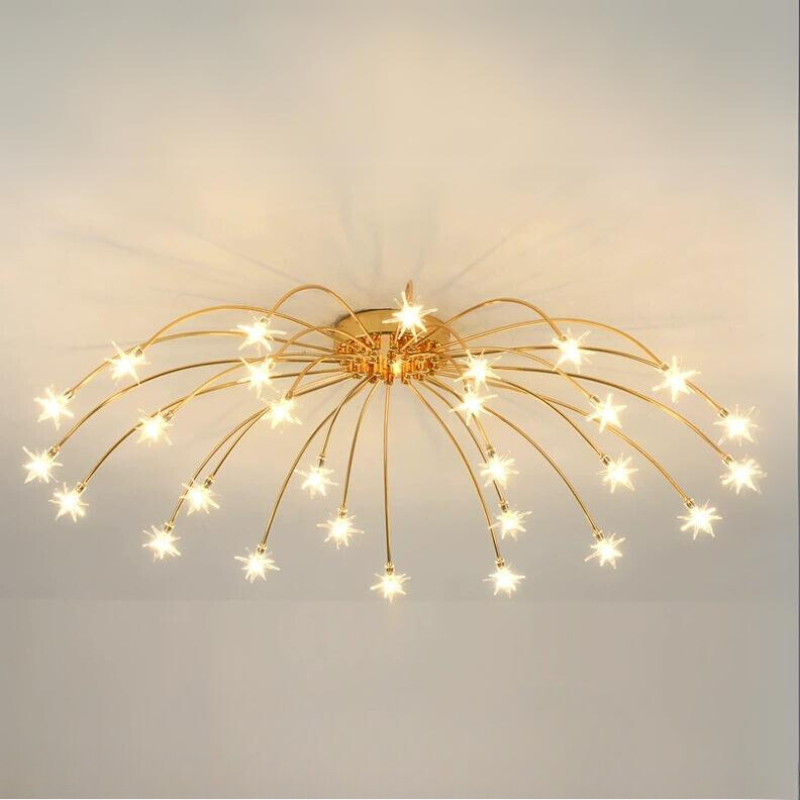 Madina Art Deco Starry Metal Glass Flush Mount Ceiling Light