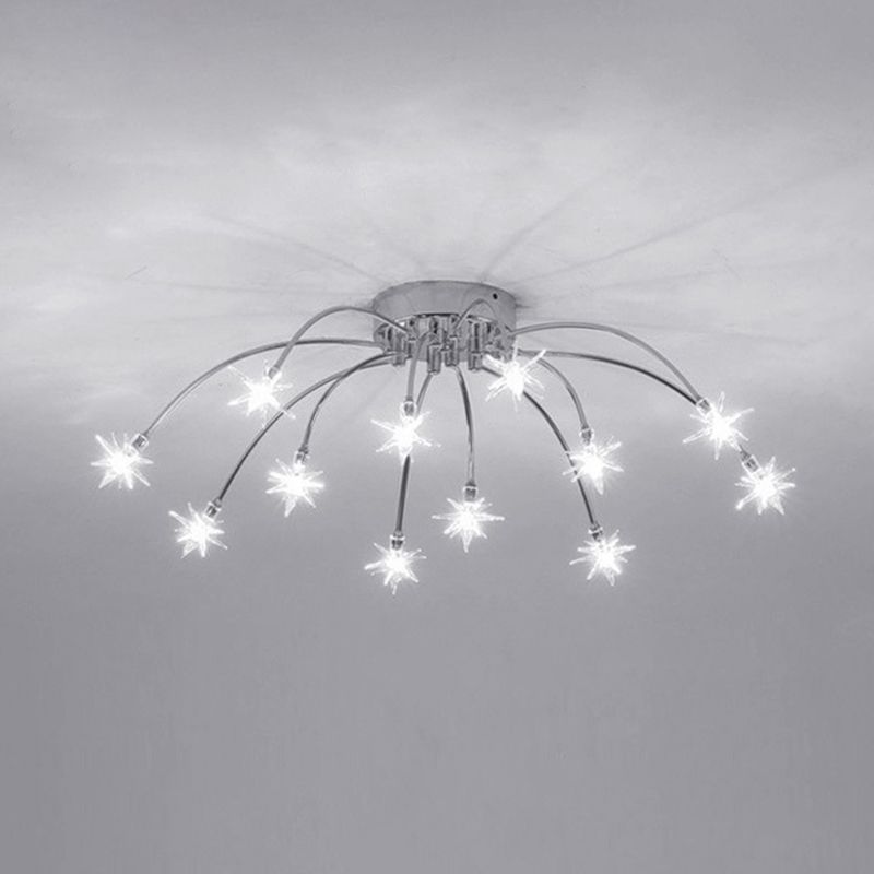 Madina Art Deco Starry Metal Glass Flush Mount Ceiling Light