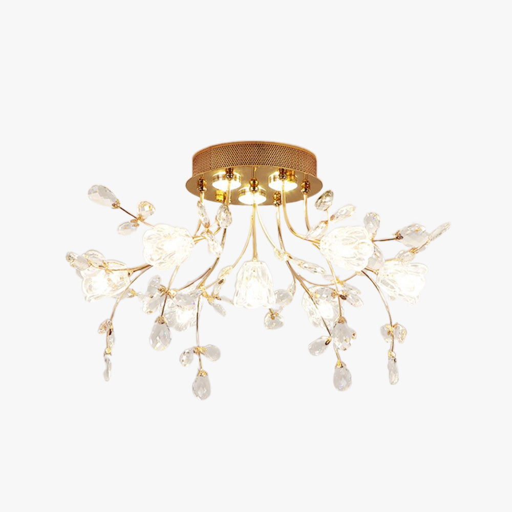 Lily Art Deco Elegant Flower Flush Mount Ceiling Lights