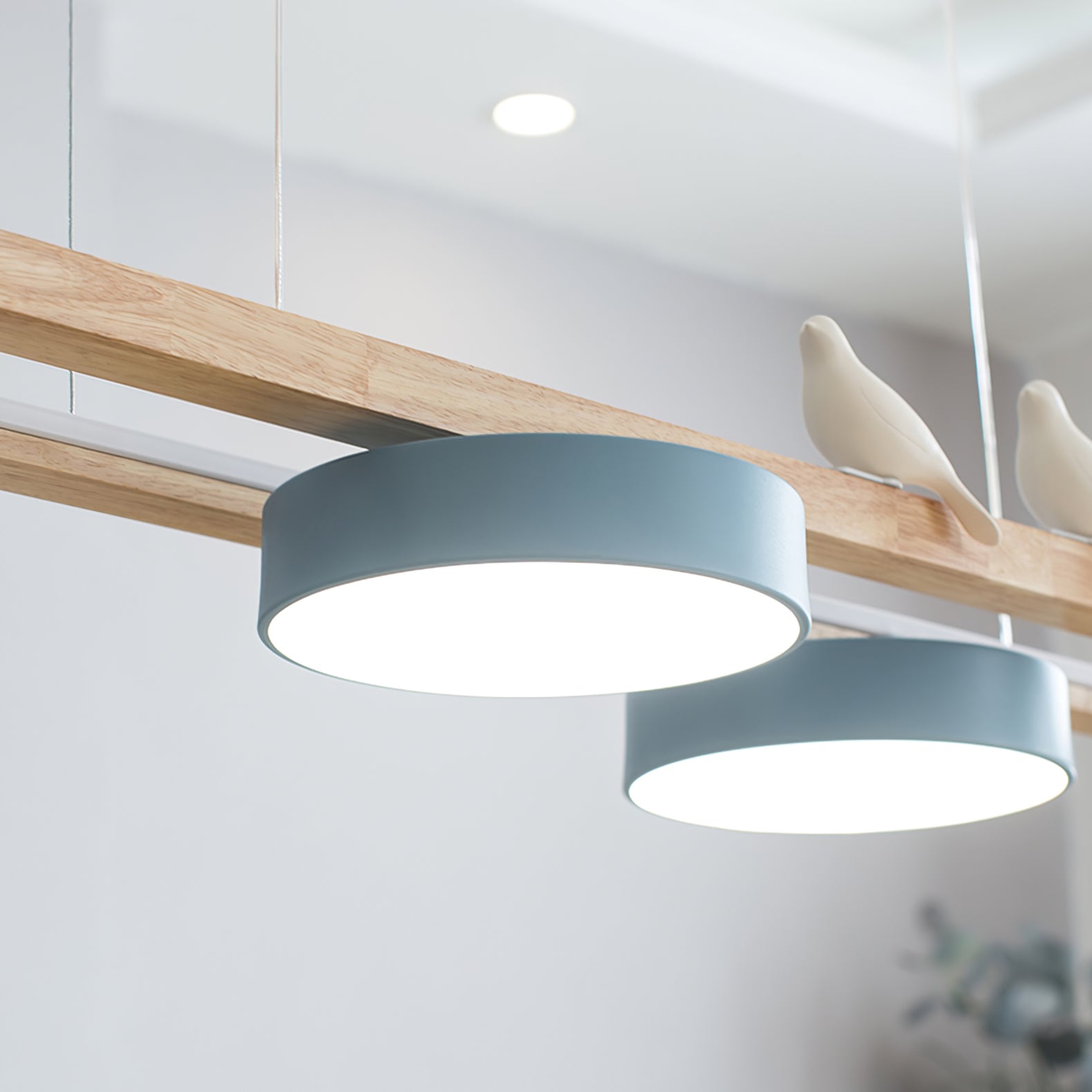 Nordic Wood Style Macaron LED Pendant Lamp G79