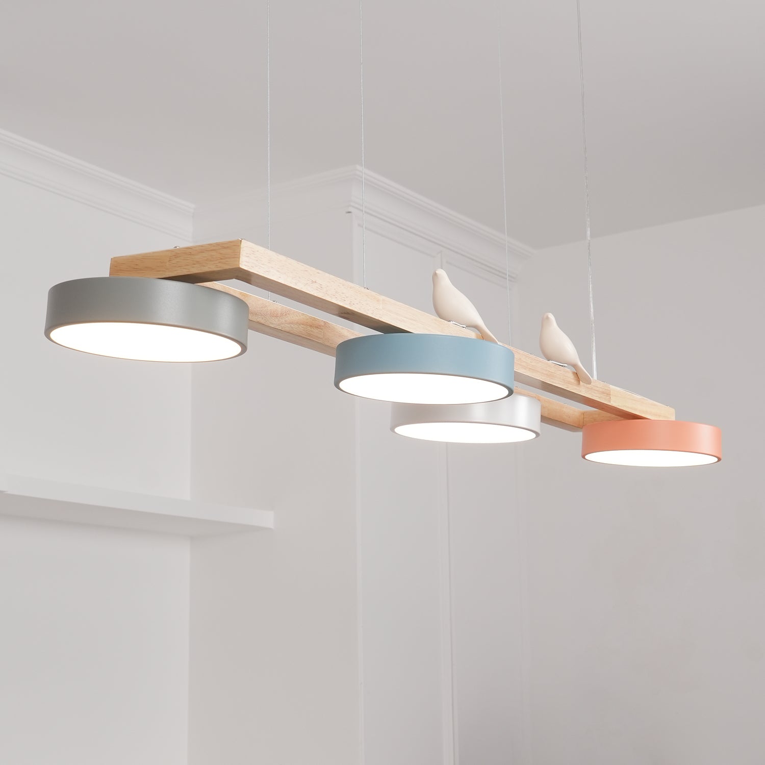 Nordic Wood Style Macaron LED Pendant Lamp G79