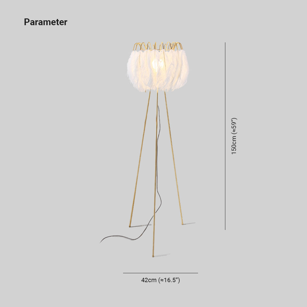 O'Moore Artistic Tripod Feather Floor Lamp