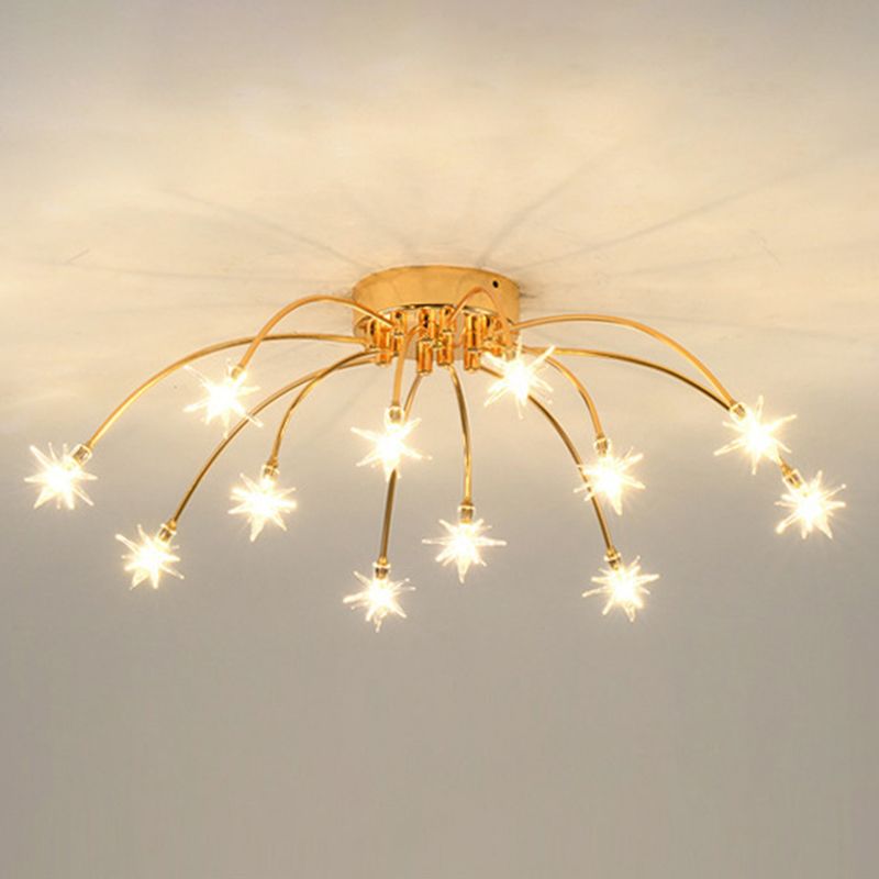 Madina Art Deco Starry Metal Glass Flush Mount Ceiling Light