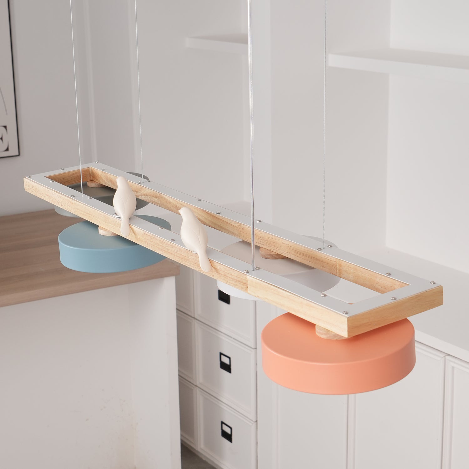 Nordic Wood Style Macaron LED Pendant Lamp G79