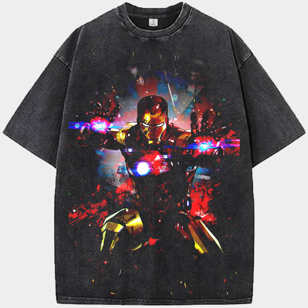 Marvel Iron Man Cyberpunk Energy Burst Print