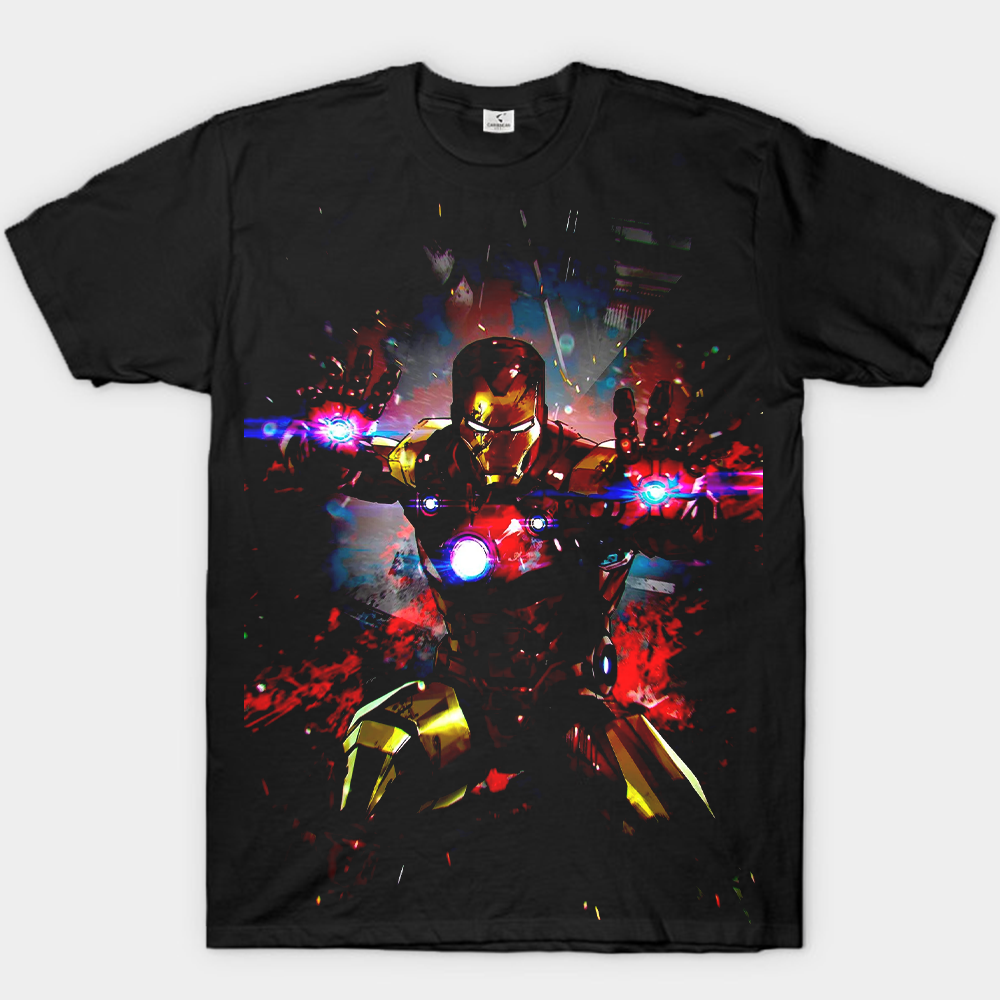 Marvel Iron Man Cyberpunk Energy Burst Print