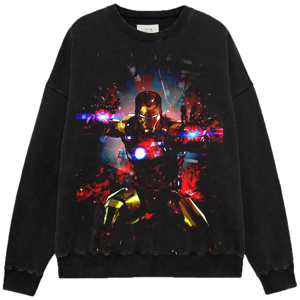 Marvel Iron Man Cyberpunk Energy Burst Print