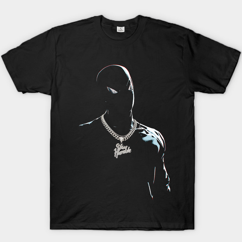 Marvel Spider-Man Print T-Shirt "Keep Humble" Letter Pendant Necklace
