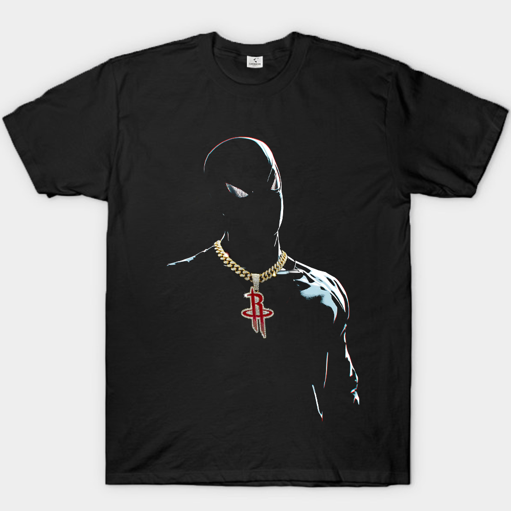 Marvel Spider-Man Print T-Shirt Houston Rockets Necklace