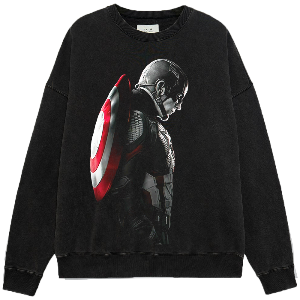 Marvel Captain America Dark Silhouette Profile Print