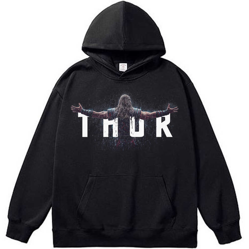 Marvel Thor Thor Awakening Back View Rainy Typography Print