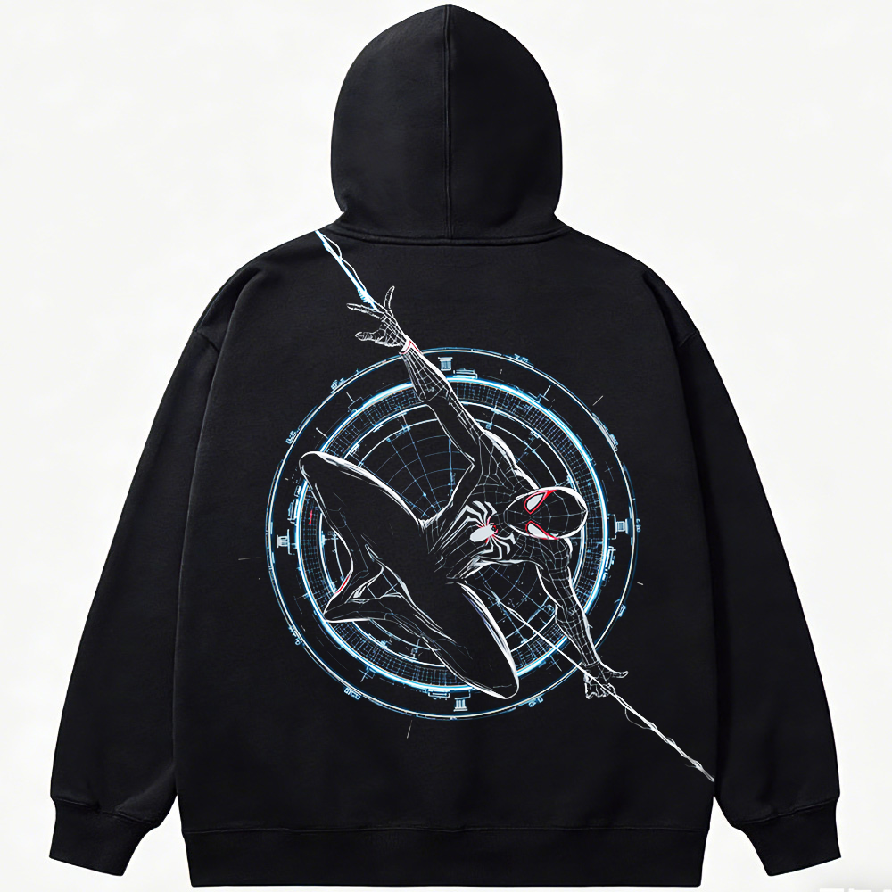 Marvel Spider-Man Black Suit Blue Neon Print