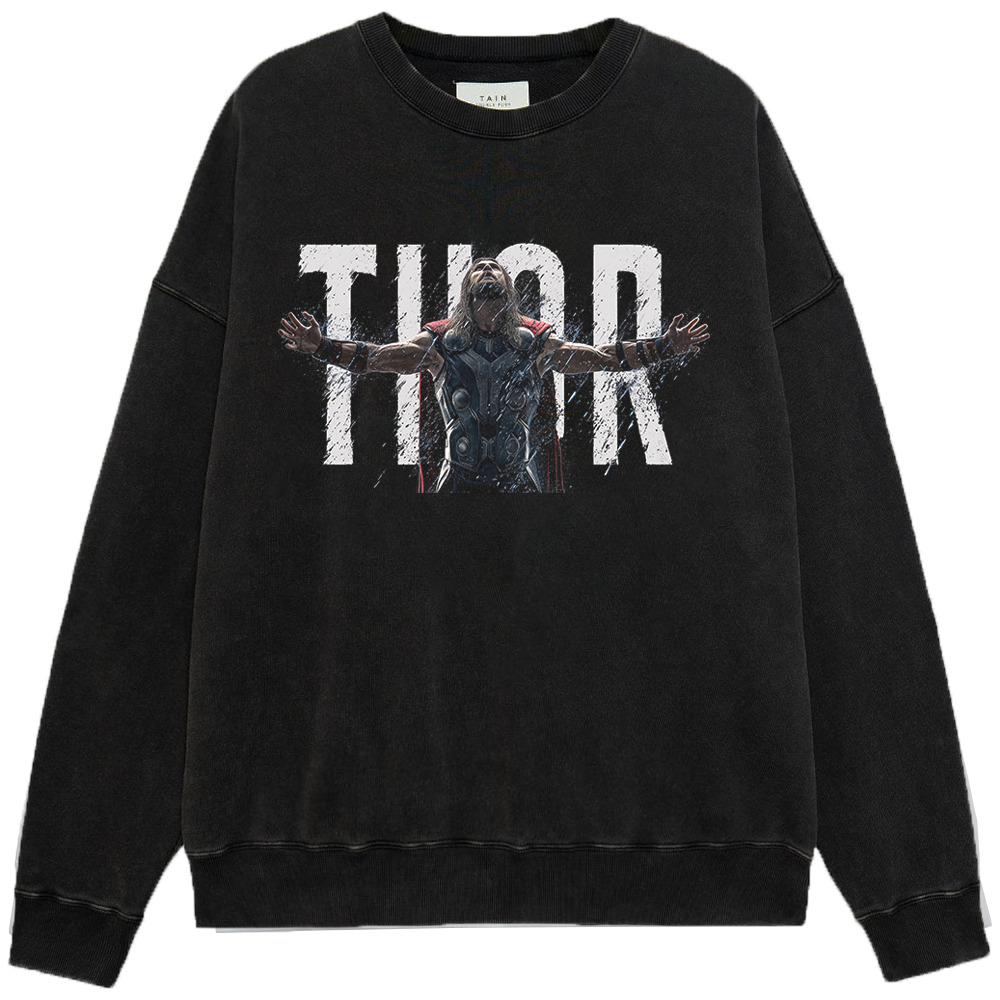 Marvel Thor Thor Front View Rainy "THOR" Typography Print