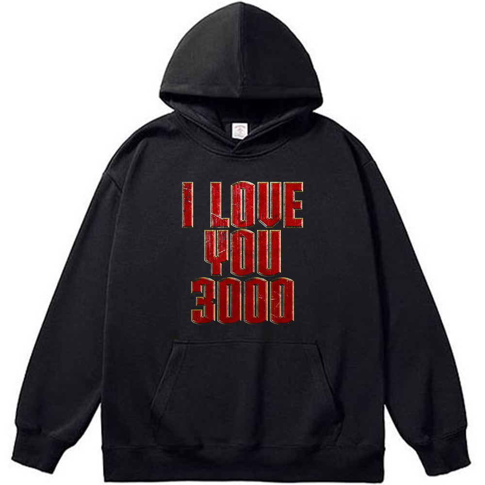 Marvel Iron Man "I Love You 3000" Retro Red-Gold Typography Print