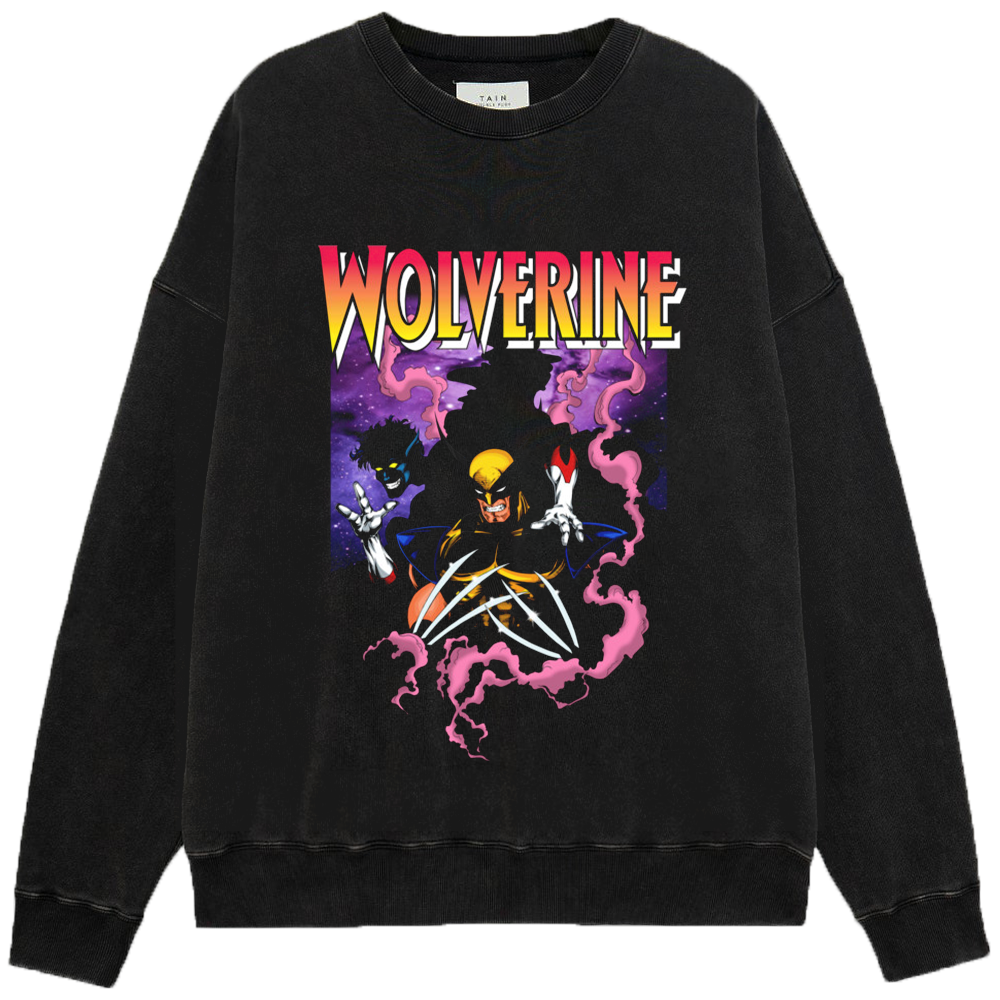 Marvel Wolverine & Nightcrawler Cosmic Smoke Retro Print