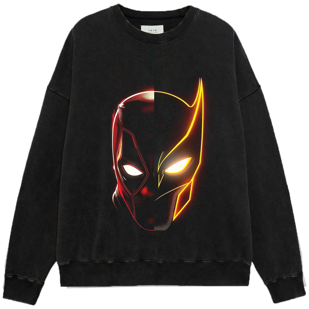 Marvel Deadpool & Wolverine Neon Split Mask Print