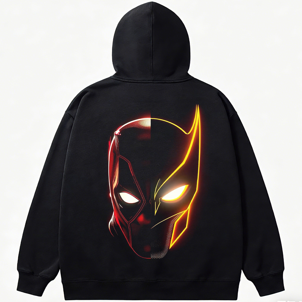 Marvel Deadpool & Wolverine Neon Split Mask Print