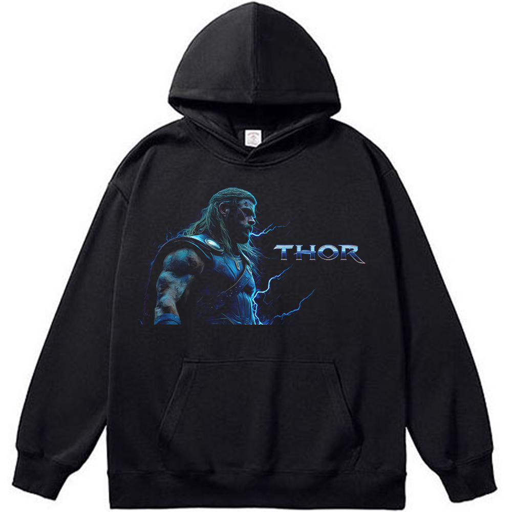 Marvel Thor Blue Lightning Oil Painting Style Profile Thor Print