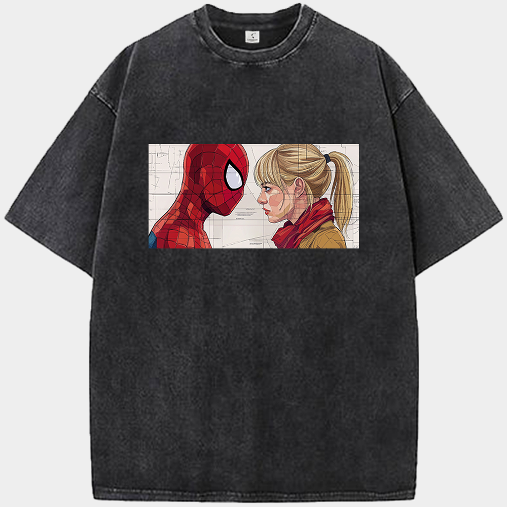 Marvel Spider-Man & Gwen Stacy Intimate Gaze Comic Print