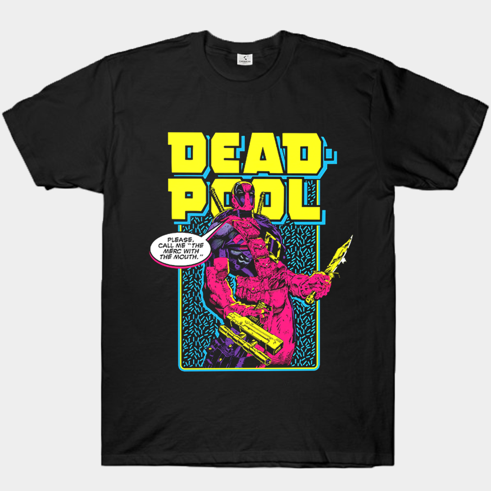 Marvel Deadpool Neon Retro "Hero With The Mouth"  Print