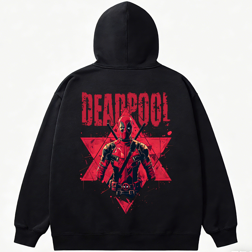 Marvel Deadpool White Background Red Star Splatter Print