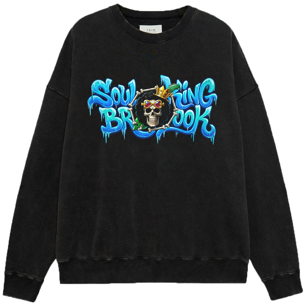 One Piece Soul King Brook Ice Texture Graffiti Print