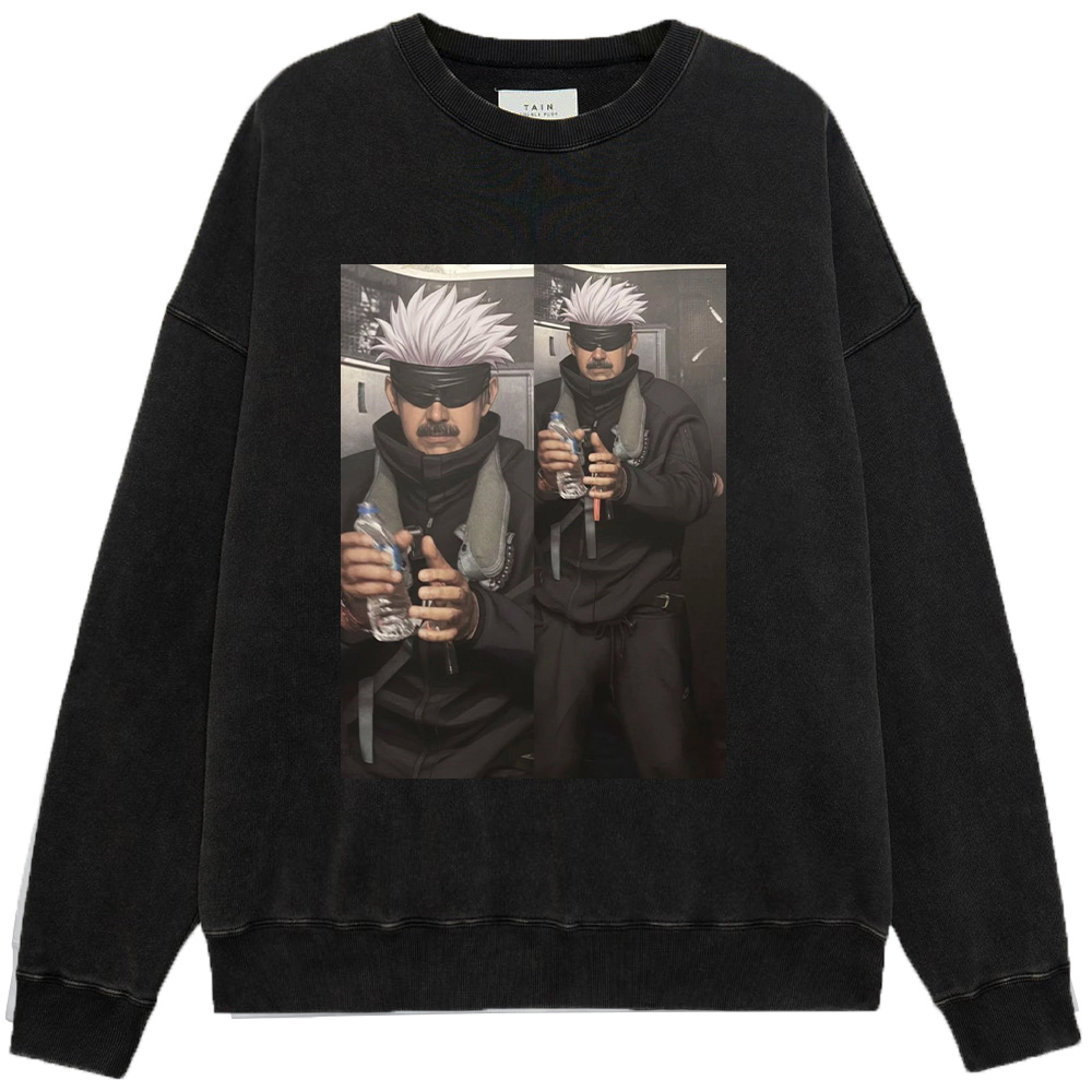 Jujutsu Kaisen & Maduro Gojo Satoru Meme Print Black