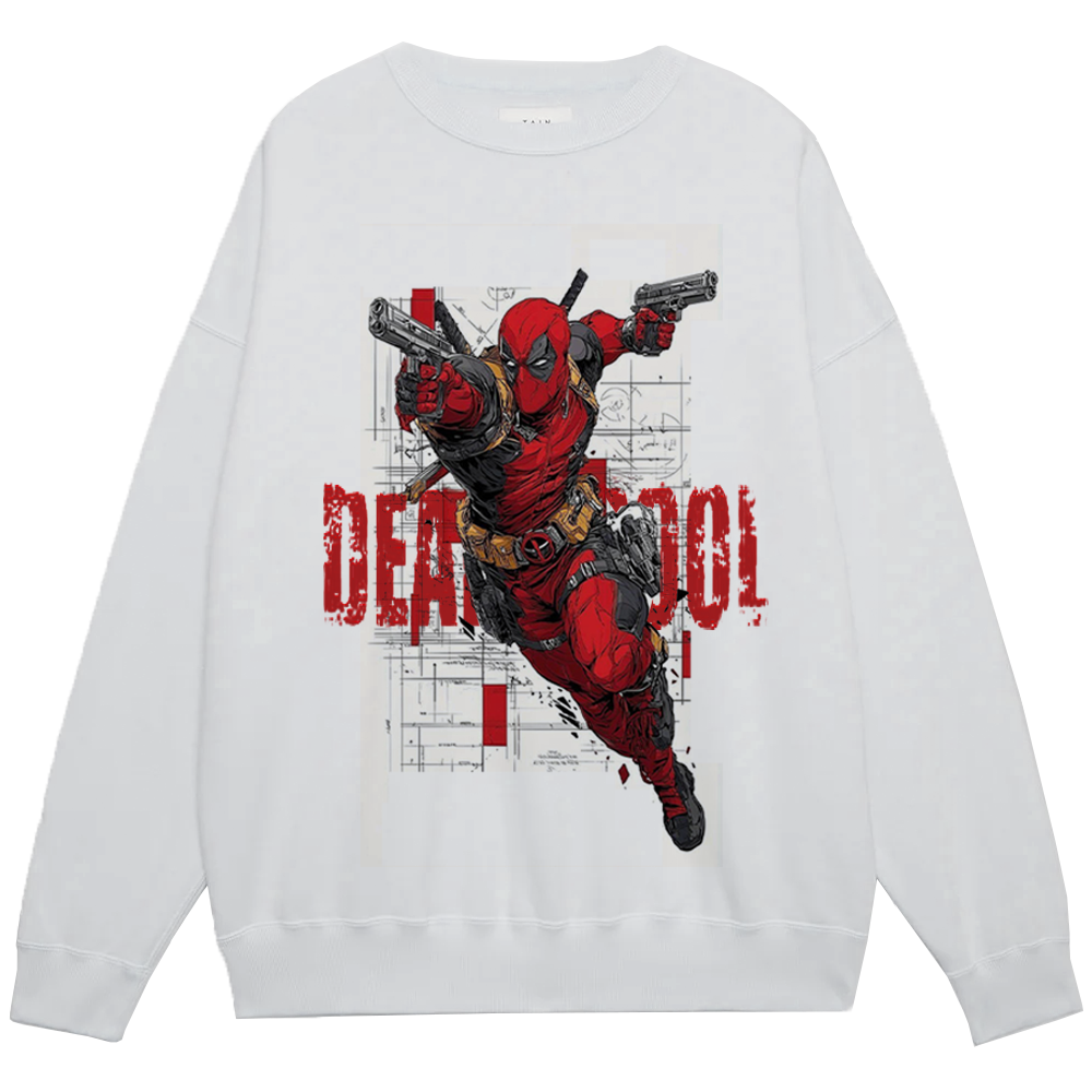 Marvel Deadpool Blueprint Background Dual Guns Dash Print