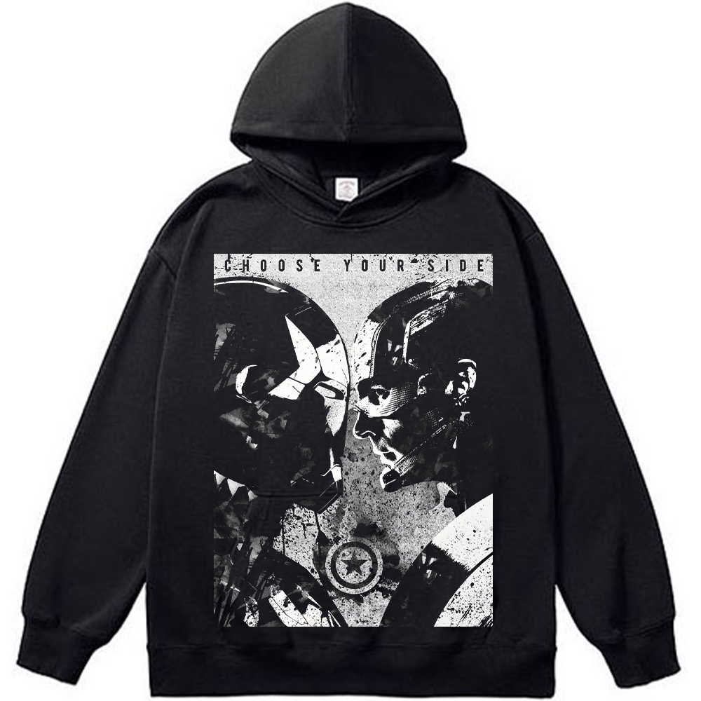 Marvel Captain America vs Iron Man Civil War Monochrome Ink Print