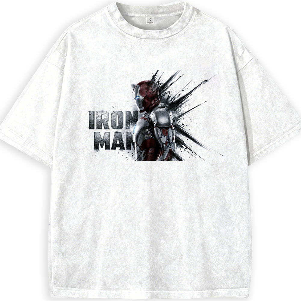 Marvel Iron Man Splatter Explosion Red-White Armor Print