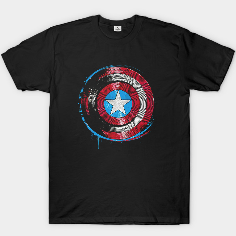Marvel Captain America Splatter Paint Distressed Shield Print