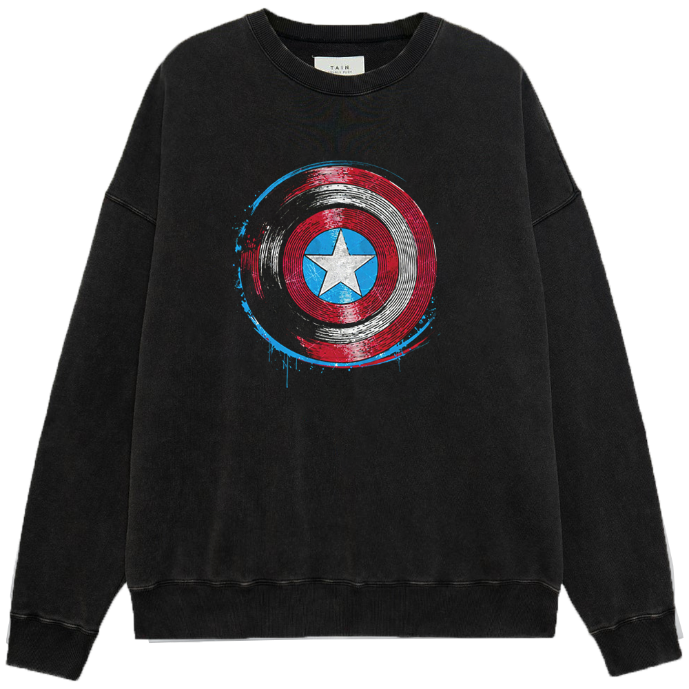 Marvel Captain America Splatter Paint Distressed Shield Print