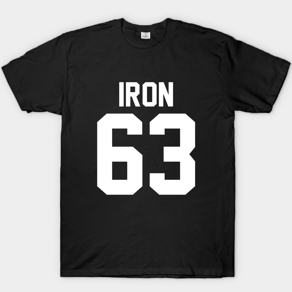 Marvel Iron Man "IRON 63" Jersey Style Logo Print