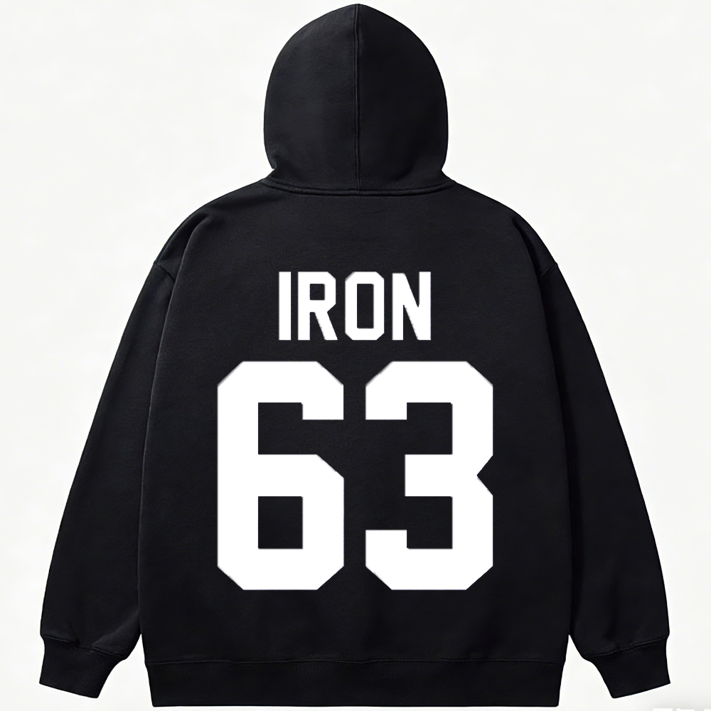 Marvel Iron Man "IRON 63" Jersey Style Logo Print