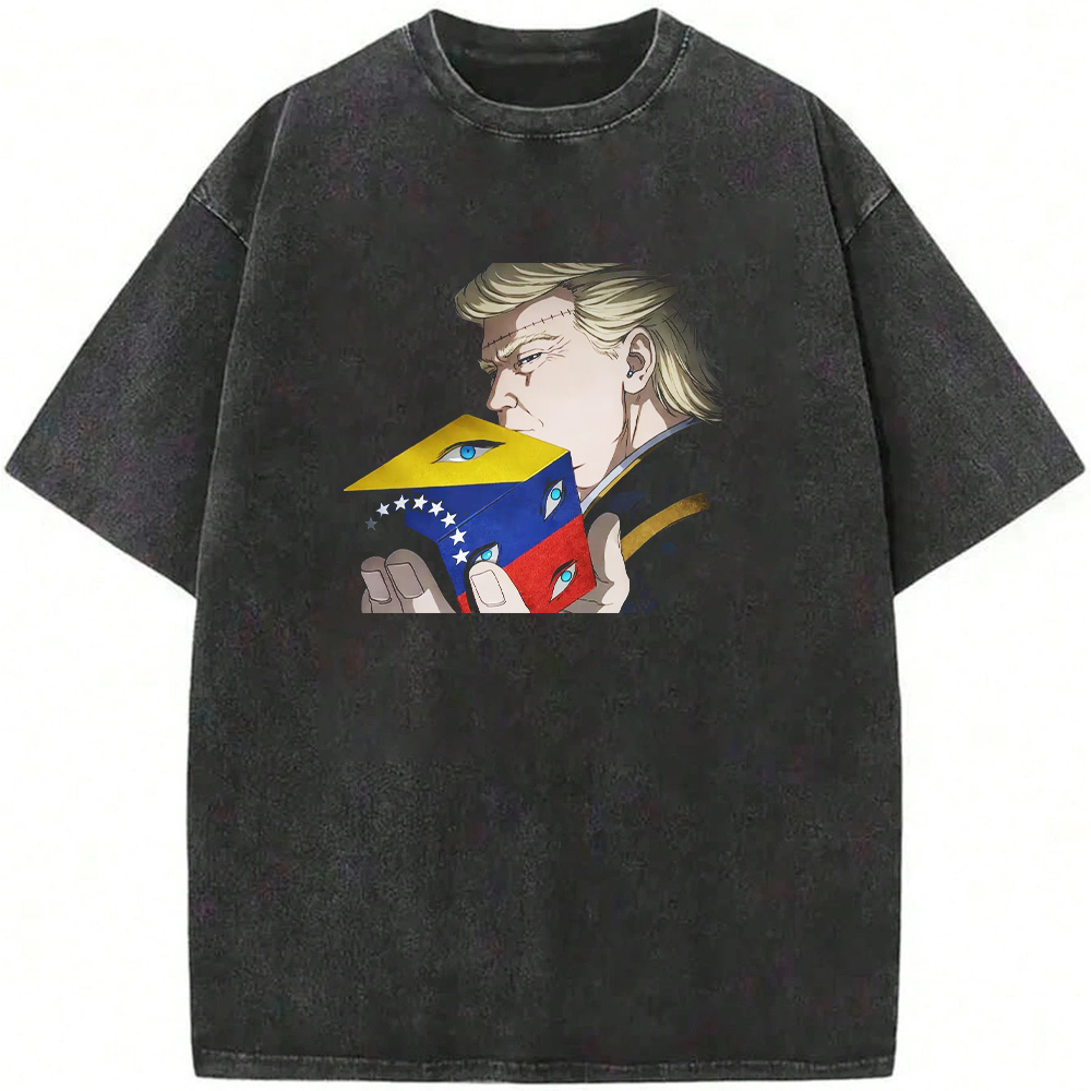 Jujutsu Kaisen  Trump Venezuela Sealing Cube Meme Black Print
