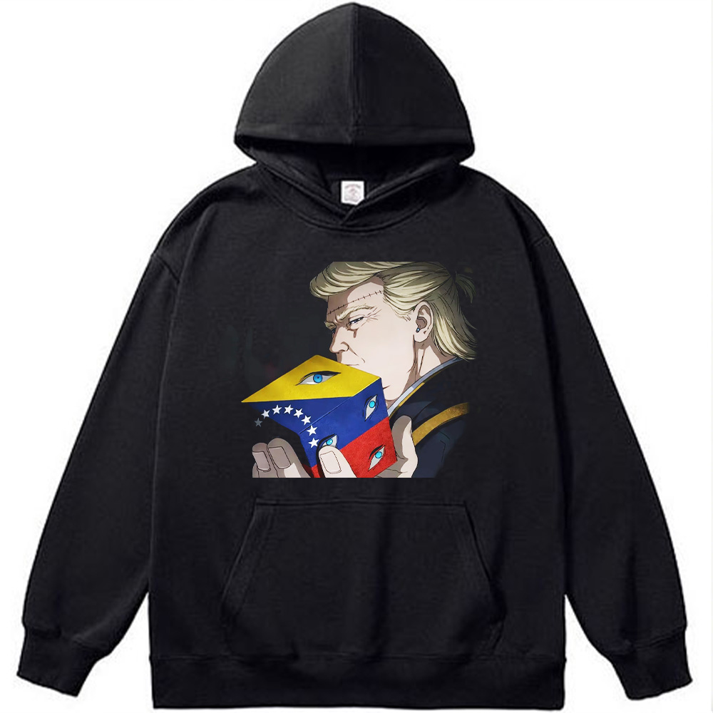 Jujutsu Kaisen  Trump Venezuela Sealing Cube Meme Black Print