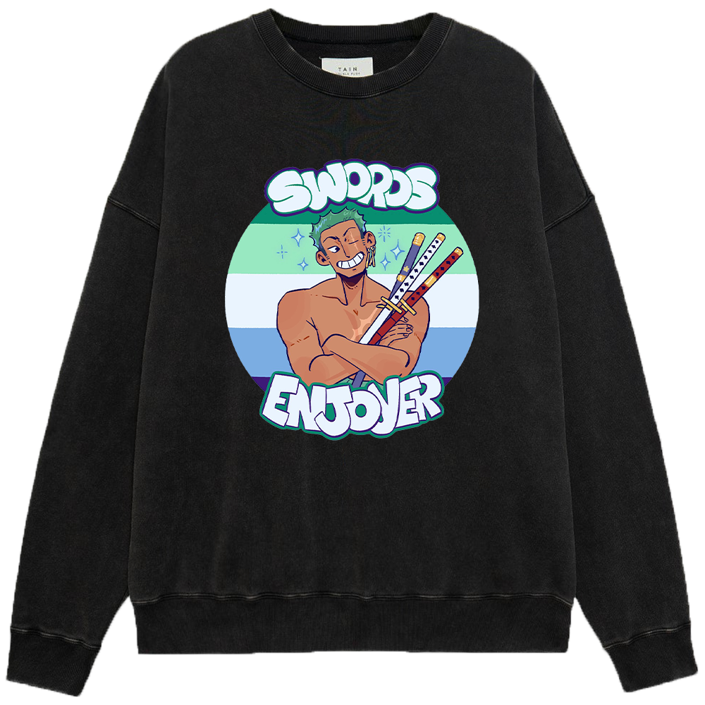 One Piece Roronoa Zoro Swords Enjoyer Cartoon Graffiti Print