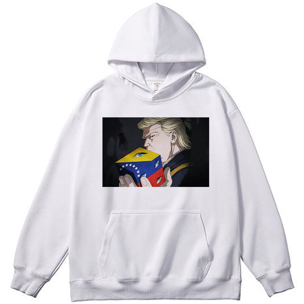 Jujutsu Kaisen  Trump Venezuela Sealing Cube Meme White Print