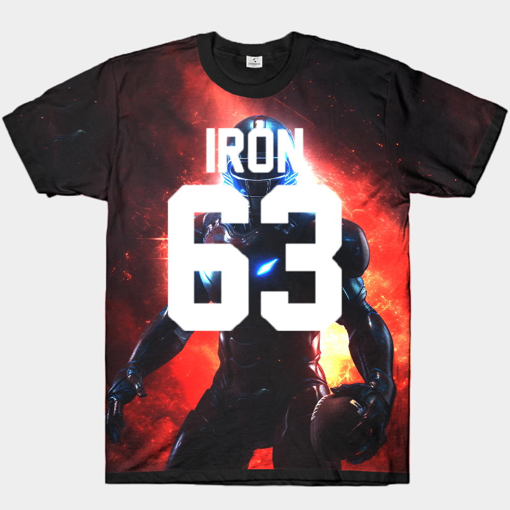 Marvel Iron Man "IRON 63" Football Armor Print