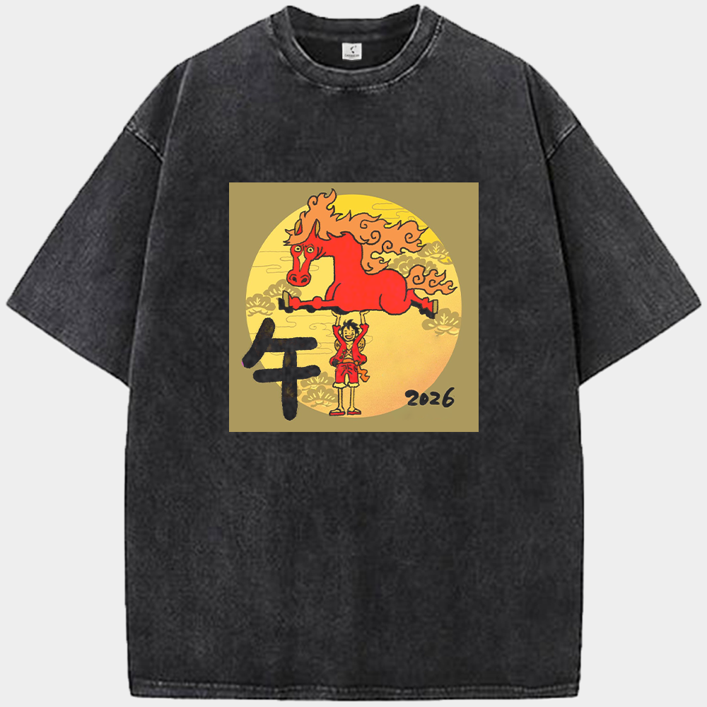 One Piece Monkey D. Luffy Year Of The Horse Print