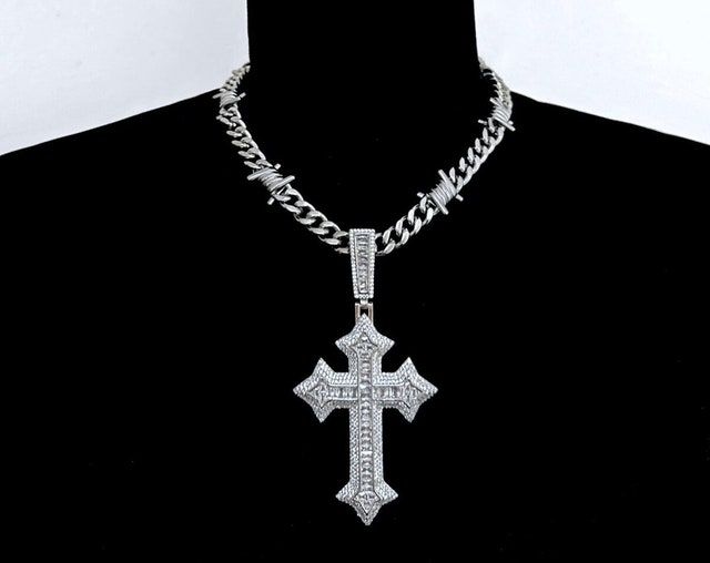 Marvel Spider-Man Print T-Shirt Diamond Thorn Cross Necklace