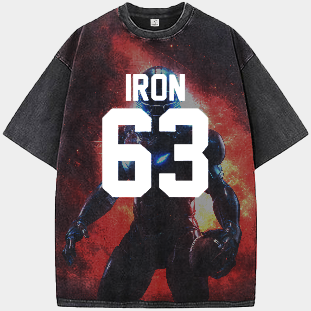 Marvel Iron Man "IRON 63" Football Armor Print