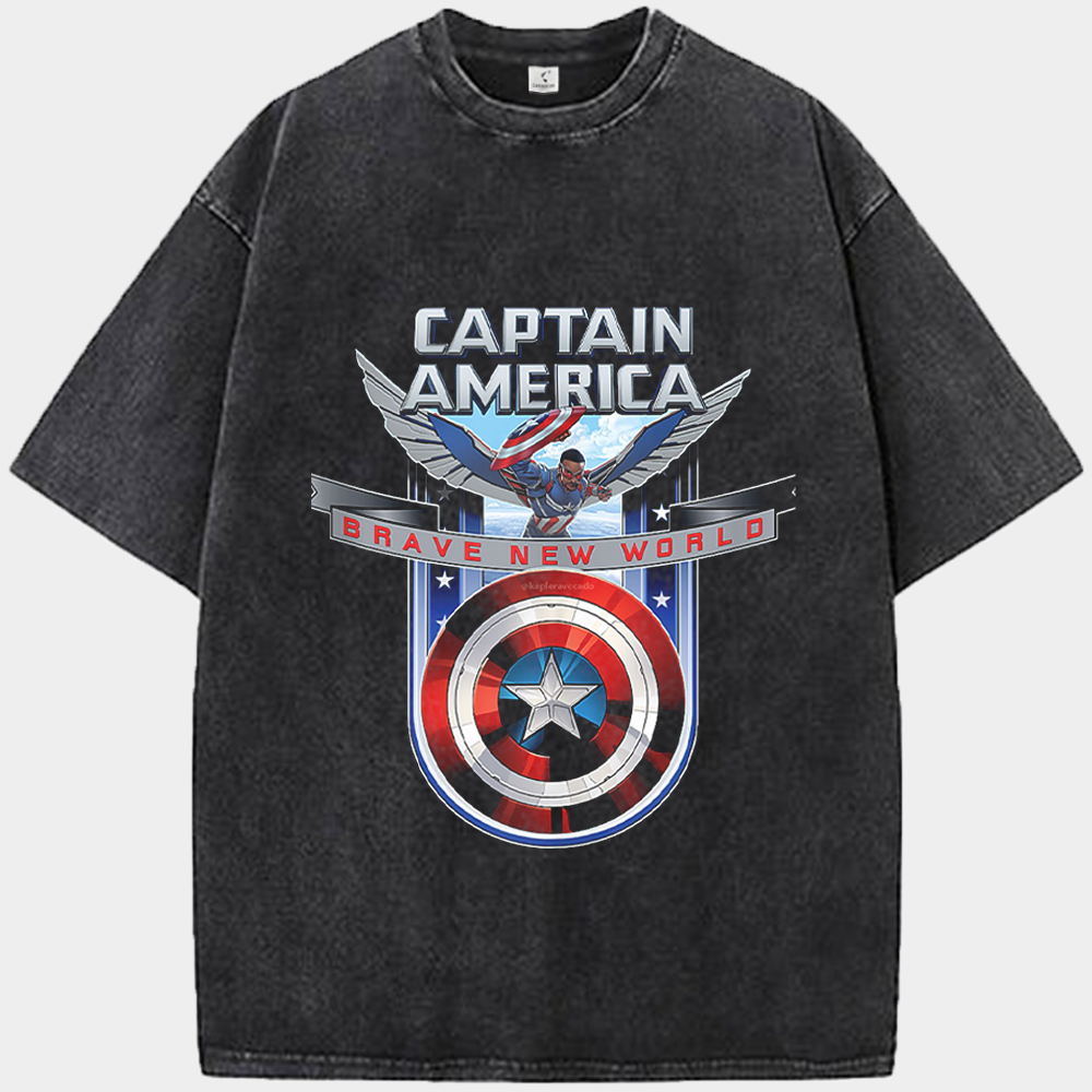 Marvel Captain America Brave New World Badge Shield Print