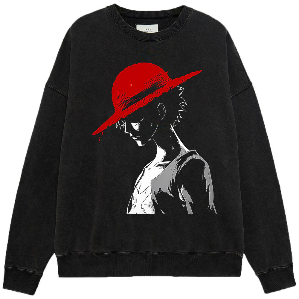 One Piece Luffy Red Hat Dark Style Print
