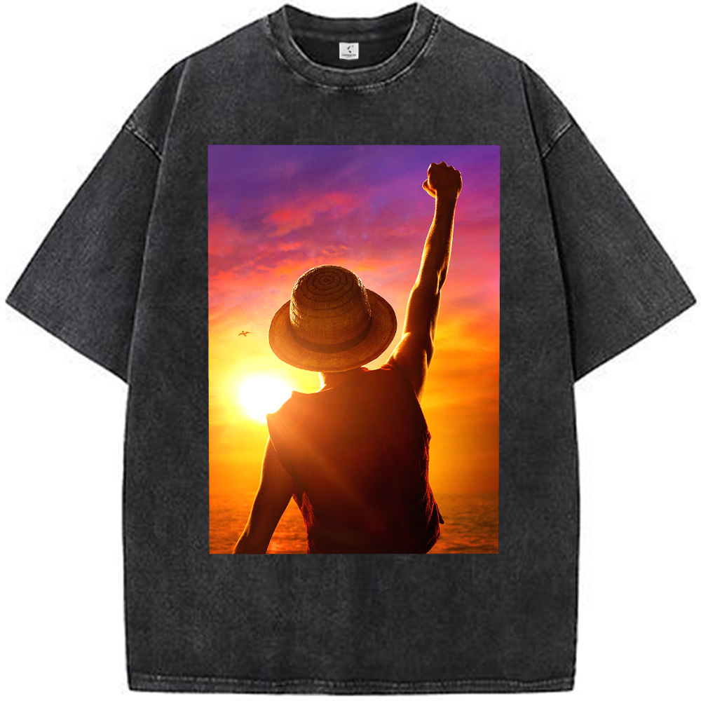 One Piece Monkey D. Luffy Sunset T-shirt