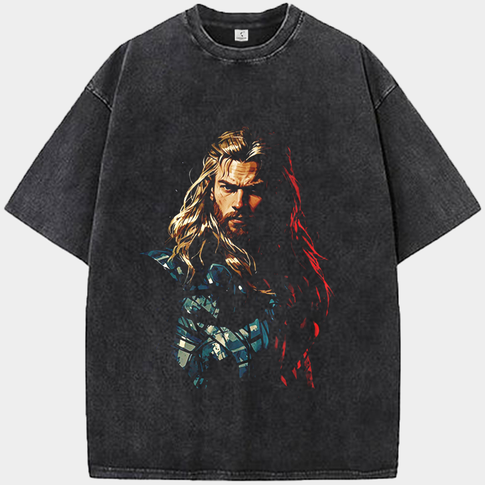 Marvel Thor Red & Blue Heavy Oil Painting Style Thor Print