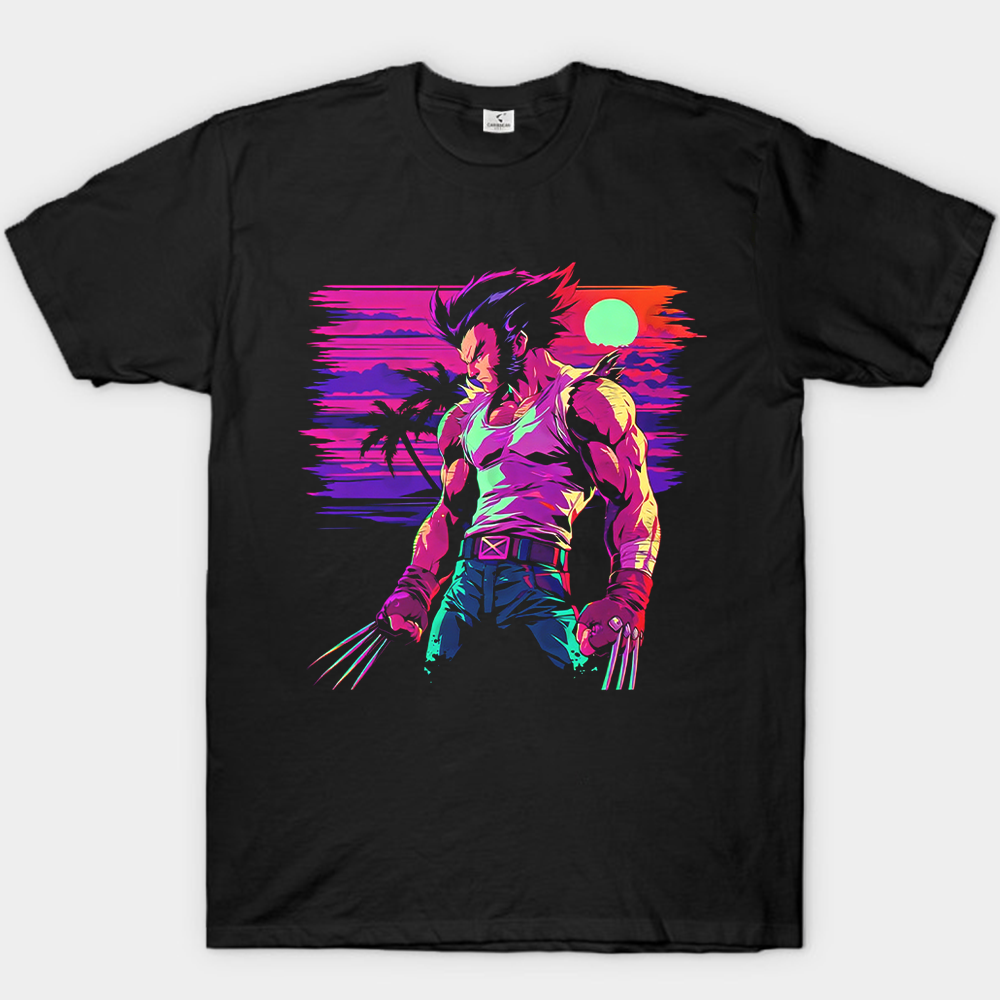 Marvel Wolverine Neon Sunset Berserker Synthwave Print