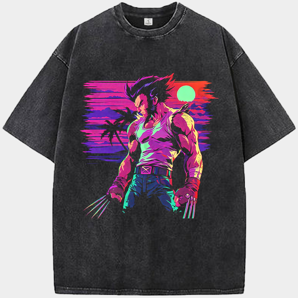 Marvel Wolverine Neon Sunset Berserker Synthwave Print
