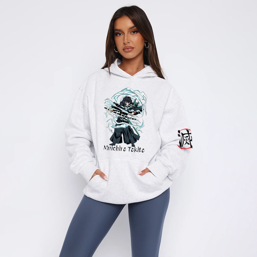 Demon SlayerTokito Muichiro Anime Print Long-sleeved Hoodie