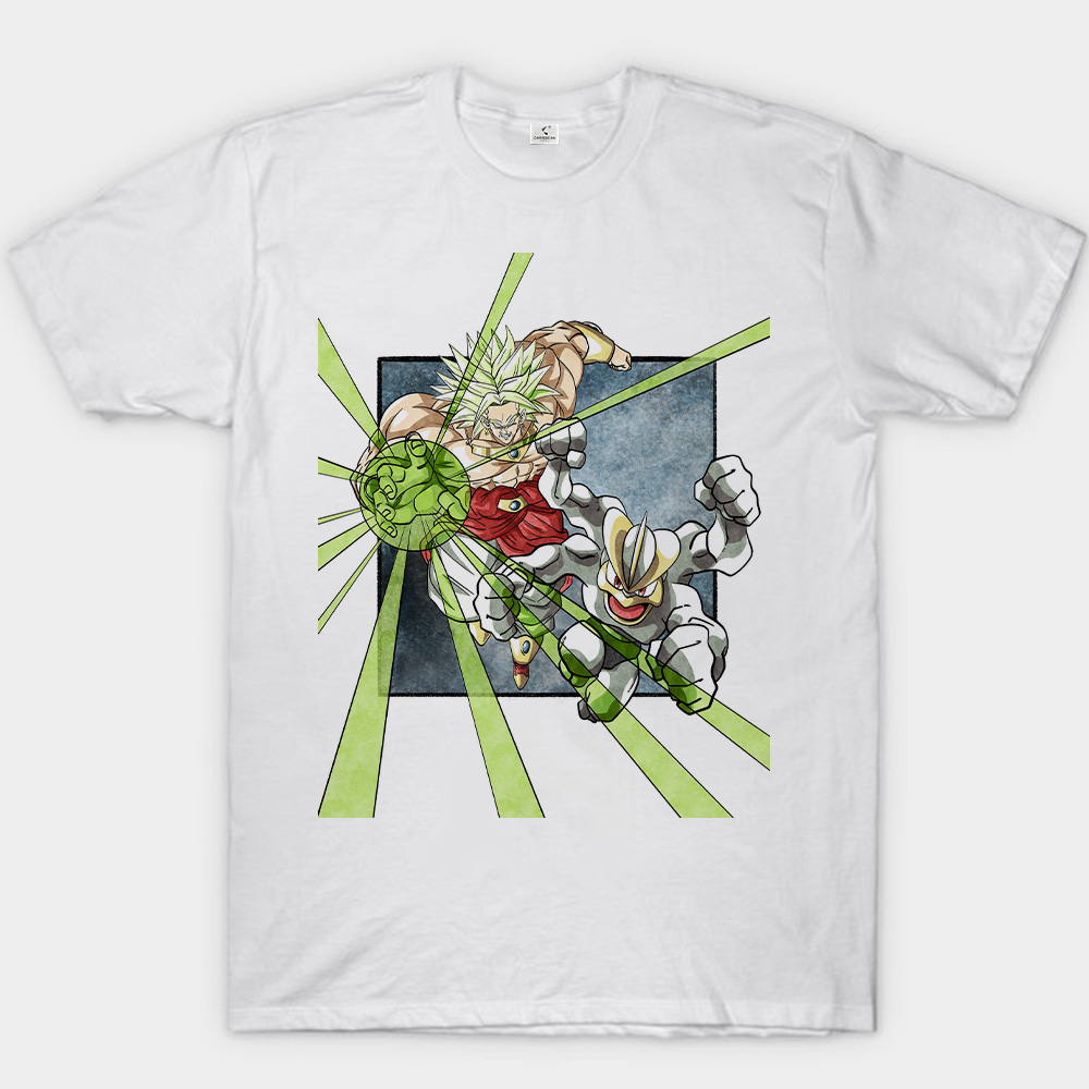 Dragon Ball Broly & Pokémon Machamp Artwork Print